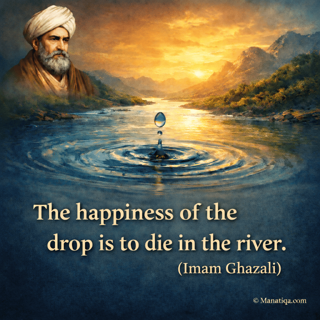 The happiness of the drop is to die in the river - Imam Ghazali